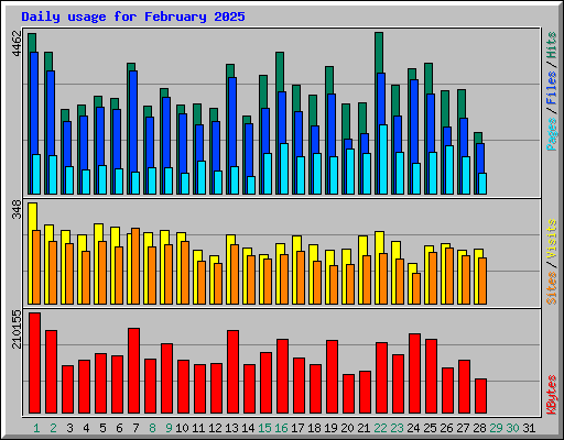 Daily usage for February 2025